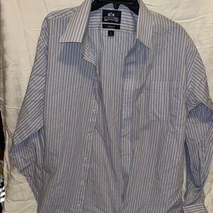 Stafford Men's Light Blue Pinstripe Dress Shirt